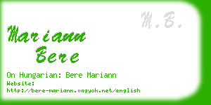 mariann bere business card